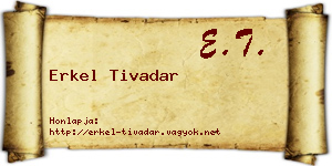 Erkel Tivadar névjegykártya